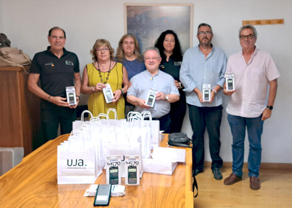 Acto de entrega de calculadoras, en el Centro Penitenciario de Jaén.