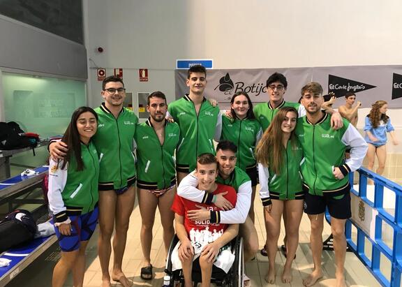 Equipo de natación de la Universidad de Jaén.