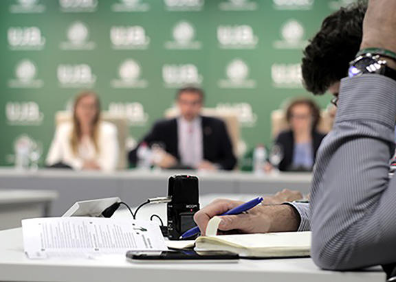Sala de prensa de la UJA.