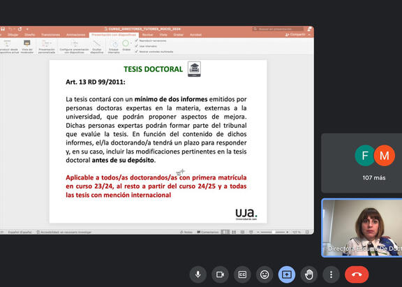 Un momento del taller, impartido online.