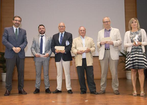 Juan Gómez, Sebastián Bruque, Juan Manuel de Faramiñán, Francisco Feito, Jesús López-Peláez y Victoria López. Foto: Fernando Mármol.
