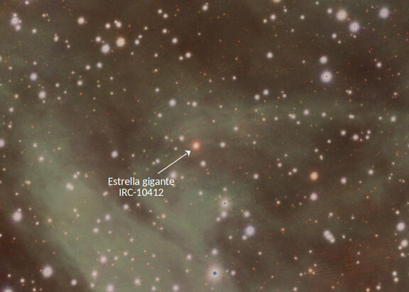 Imagen con la estrella gigante IRC-10412.