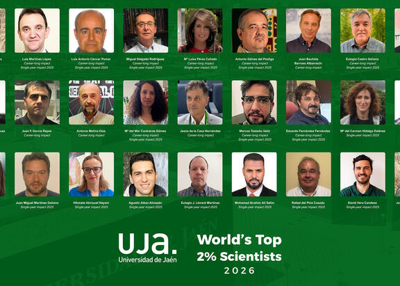 Investigadores e investigadoras más citados, por su trayectoria y en el año 2025, de la UJA, según el World's Top 2% Scientists.