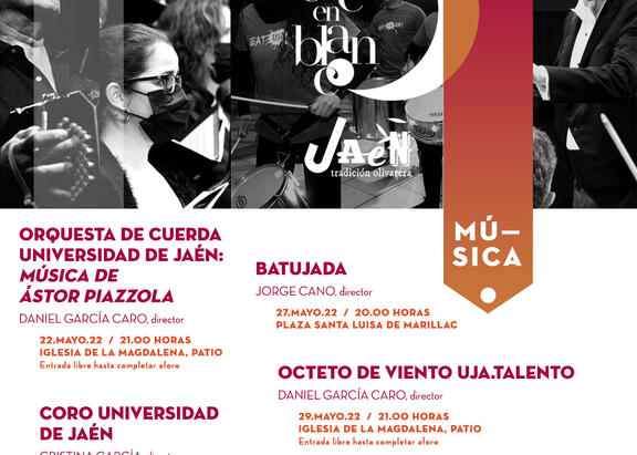 Cartel con las actuaciones musicales.