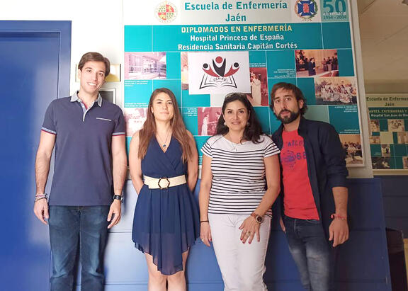 De izquierda a derecha, Sebastián Sanz Martos, Cristina Álvarez García, Mª Ángeles Pérez Morente y Sergio Martínez Vázquez.