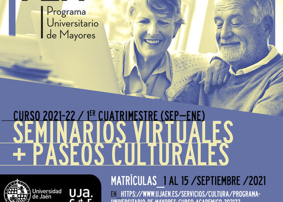 Cartel del Programa Universitario de Mayores del curso 2021-2022.