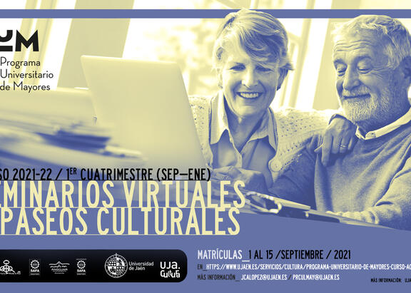 Cartel del Programa Universitario de Mayores del curso 2021-2022.